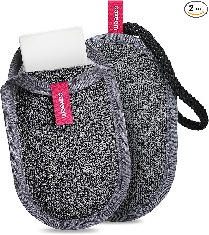 Soap Saver Bag, Rough Exfoliation Soap Pouch for Bar Soap, Soap Mesh Pocket Bar Holder Washing and Drying Bags, Soap Sack Sponge Bag for Shower Bath (2 Pack)