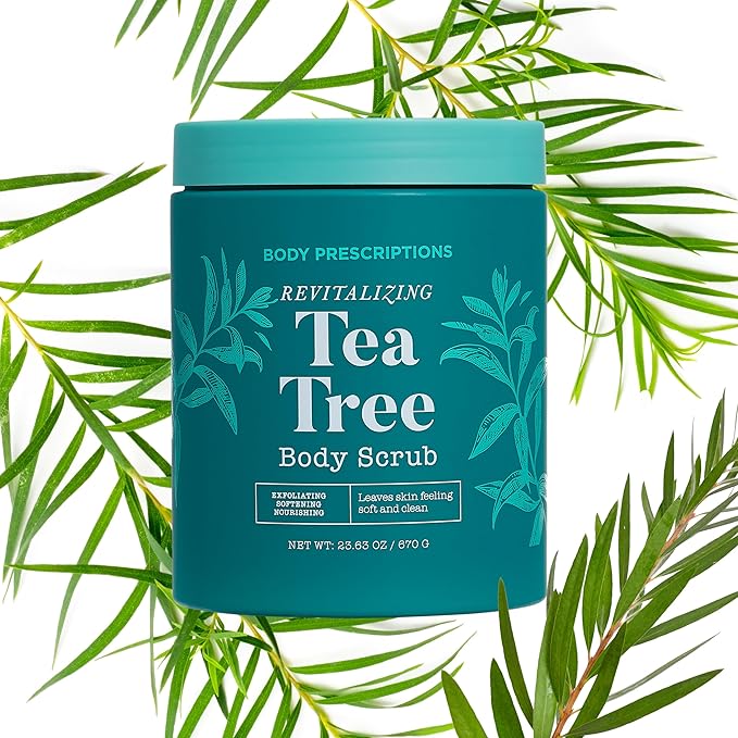 Body Prescriptions Exfoliating Body Scrub β Body Cleanser for Nourished, Ultra-Smooth Skin, Tea Tree