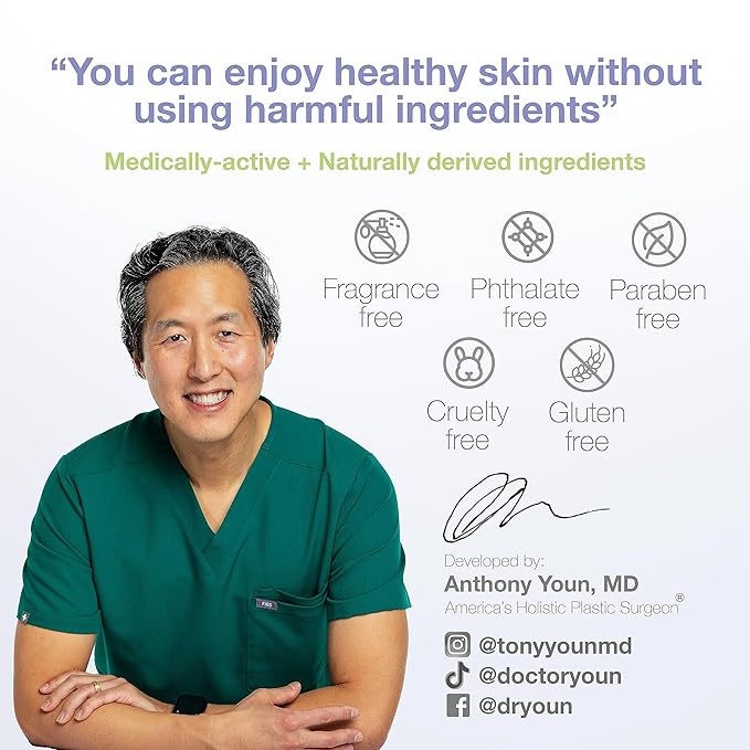 YOUN Beauty Peptide + Bakuchiol Moisturizer by Holistic Dr. Anthony Youn β Paraben-Free Retinol-Alternative Face Moisturizer to Support Collagen Production, Skin Hydration and Elasticity, 50ml
