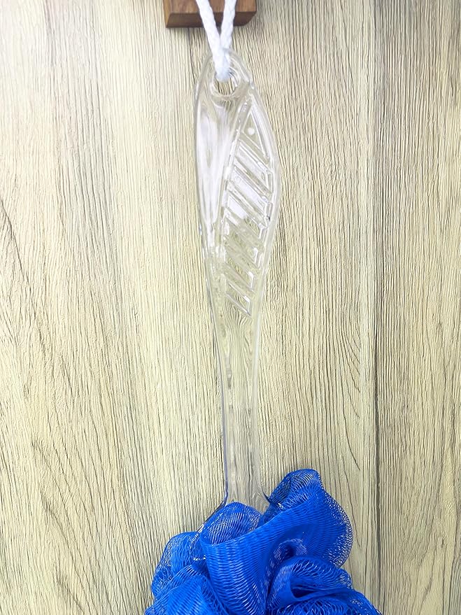Loofah Back Scrubber for Shower,Long Handle Bath Body Brush Soft Nylon Mesh Loofah Sponge On a Stick,Exfoliating Scrub Cleaning Luffa for Elderly for Men Women(2-Pack,Blue)