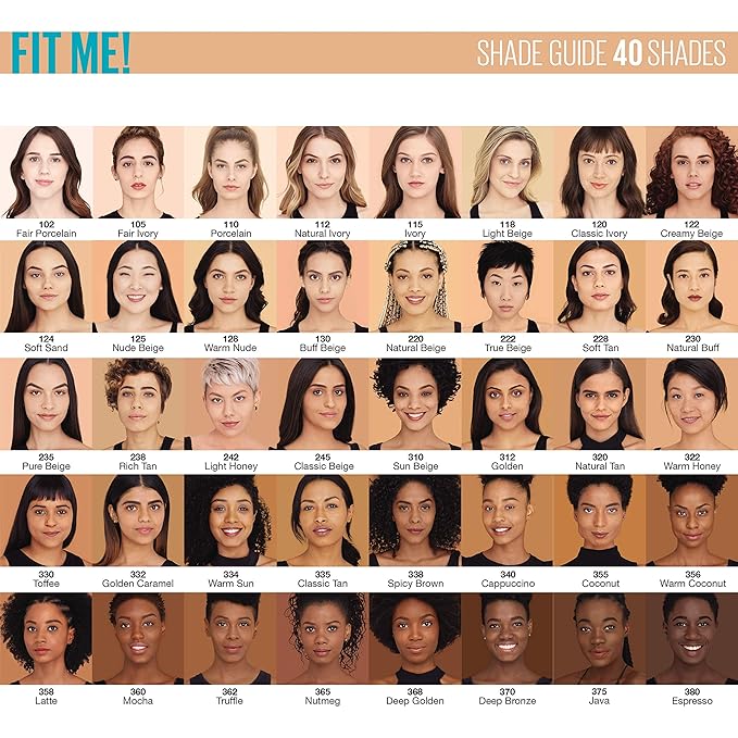 Maybelline New York Fit Me Matte + Poreless Liquid Foundation, Pouch Format, 340 Cappuccino, 1.3 Ounce