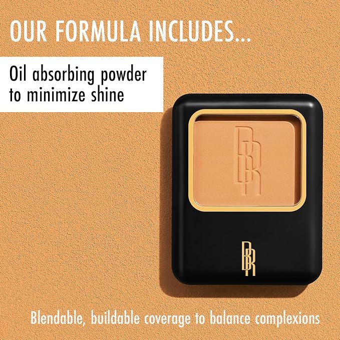 Black Radiance Pressed Powder, Buildable & Blendable Matte Finish Shine Control Compact with Mirror & Applicator, Cruelty-Free & Vegan - Crème Fresh