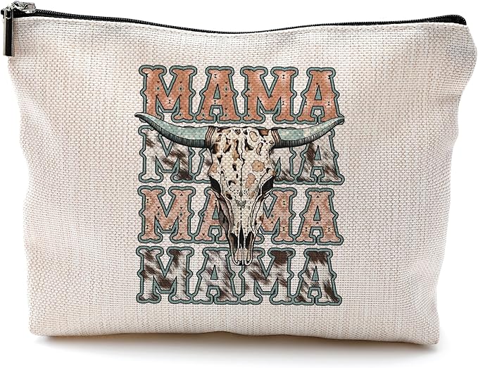 Western Mama Makeup Bag,Mama Gifts Makeup Bag,Mama Cosmetic Bags With Zipper,Western Stuff for Women,Mama Birthday Gifts