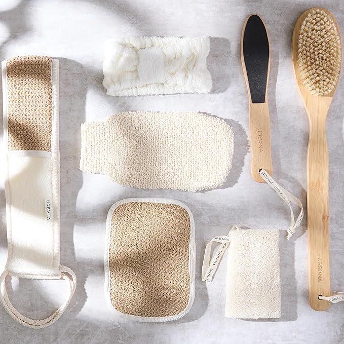 Spa Prive Boucle Bath & Shower Mitt, Exfoliating Gloves, Clean Healthy Skin