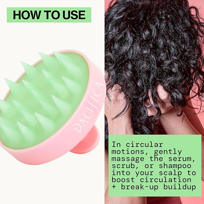Pacifica Scalp Detox Set β Rosemary Apple Cider Vinegar Scalp Exfoliating Tonic with Scalp Massager Brush, Deep Cleansing & Clarifying Treatment for Buildup, Dry Flaky Scalp, Vegan