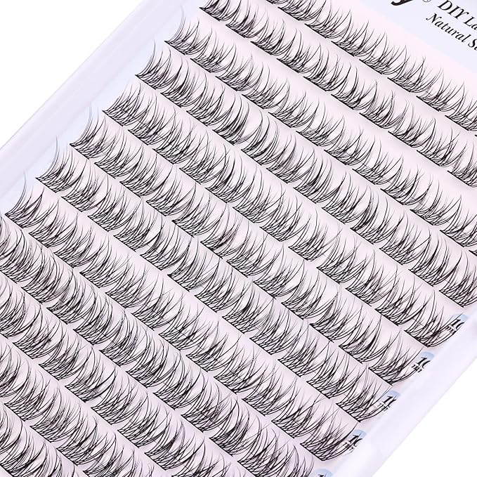 Natural Lash Clusters DIY Eyelash Extension Wispy 144 Pcs Individual Cluster Lashes Extension at Home C-curly 9-11MM Eyelash Cluster Faux Mink False Lashes by Newcally