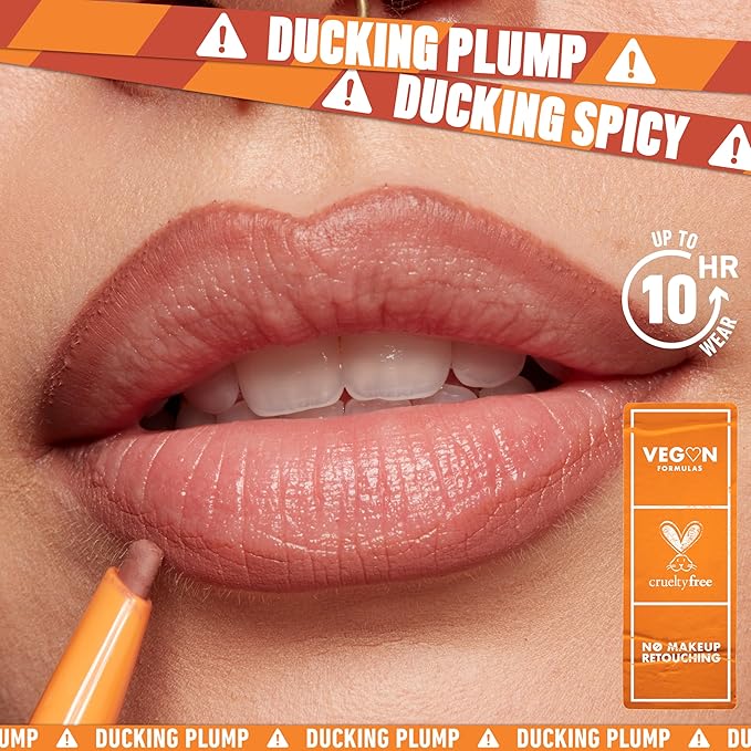 NYX PROFESSIONAL MAKEUP Duck Plump Plumping Lip Liner, Matte Pencil With Up To 10HR Wear, Beige Boost (Beige Brown Lip Liner)