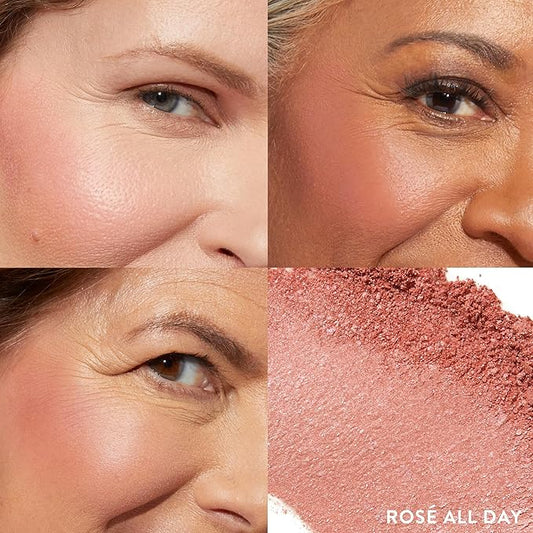 LAURA GELLER NEW YORK Baked Blush-n-Brighten Marbleized Blush for Cheeks - RosΓ© All Day - Natural Finish - Buildable Color