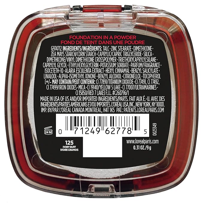 L'Oreal Paris Makeup Infallible Fresh Wear Foundation in a Powder, Up to 24H Wear, Waterproof, Ivory Buff, 0.31 oz.