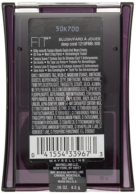 Maybelline New York Fit Me! Blush, Deep Coral, 0.16 Ounce