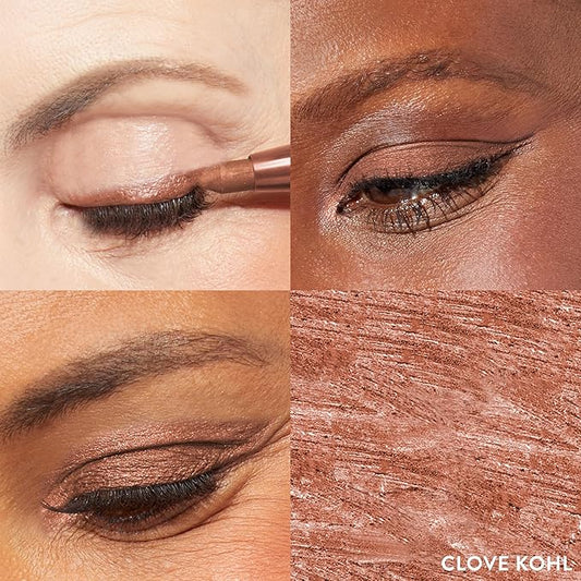 LAURA GELLER NEW YORK Kajal Longwear Kohl Eyeliner Pencil - Clove Kohl - Caffeine and Vitamin E - Smooth & Blendable Liner - Built-In Sharpener