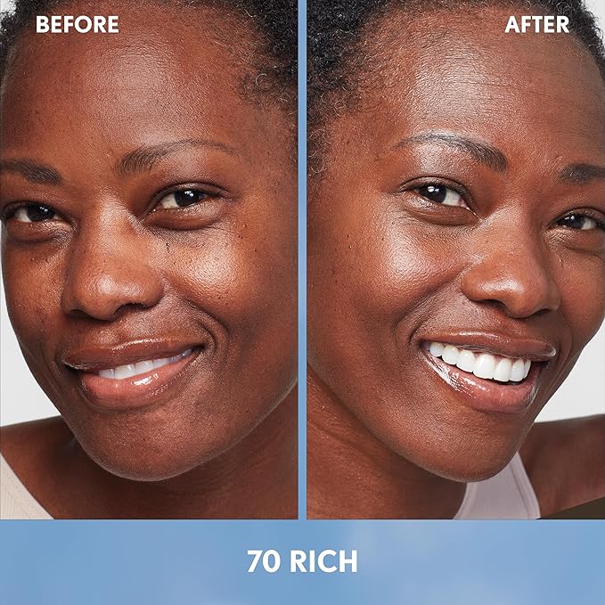 Covergirl Simply Ageless Skin Perfector Essence Foundation, 70 Rich, Tinted Skincare Makeup Hybrid, Sheer Tint, Radiant Finish, Glowy Finish, Vegan Formula, 1.0oz