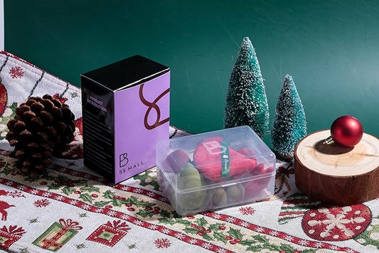 Makeup Sponge Set BS-MALLTriangle Puff 14 Pcs for Liquid, Cream, and Powder, Multi-colored Makeup Sponges and Mini Makeup Sponge (Green Red)