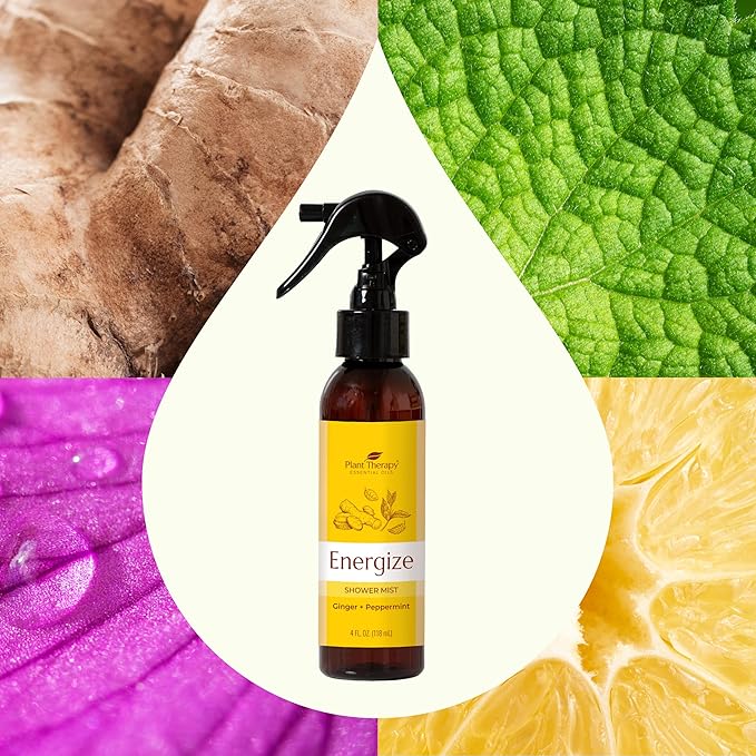 Plant Therapy Energize Shower Steamer Mist 4 oz Aromatherapy Spray for Energy, Made with Pure & Natural Essential Oils, Invigorating & Energizing Aroma, Great for Morning Showers, Made in USA