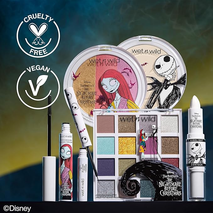 wet n wild Nightmare Before Christmas Matte Liquid Eyeliner, Ultra-Matte Rich Pigment, Easy Precision Flexible Brush Tip, Travel-Friendly, Cruelty-Free - Bone Daddy