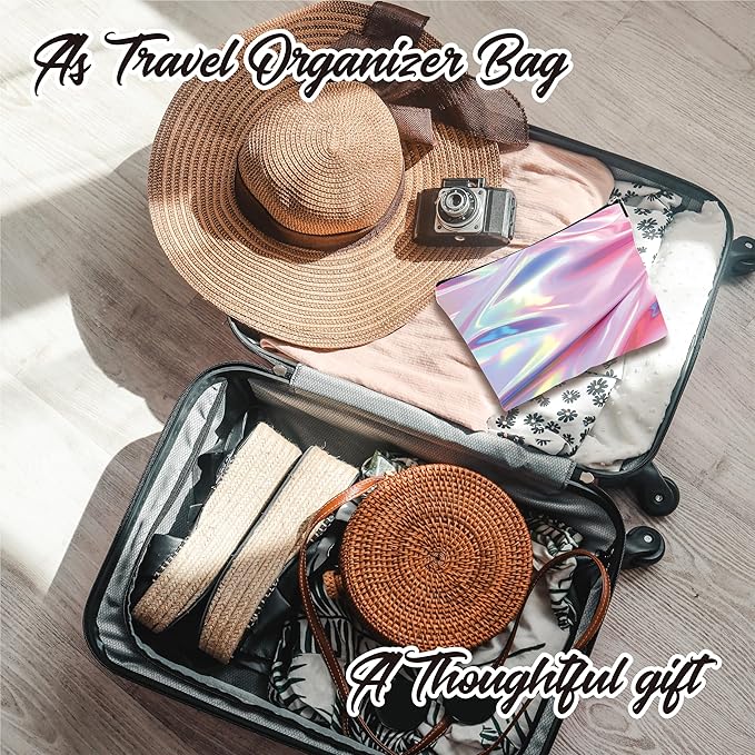 Makeup Bag - Laser Texture Folds Printing - Fantasy Cosmetic Bag, Toiletry Bag, Gift For Girls, Teen, Personal Care & Accessories - A18