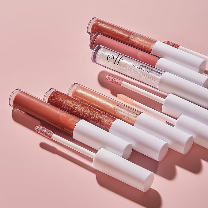 e.l.f. Lip Lacquer Moisturizing, Shiny, Non-Sticky, Long Lasting, Provides Maximum Color, Glides On, Moody, 0.08 Fl Oz (Pack of 2)