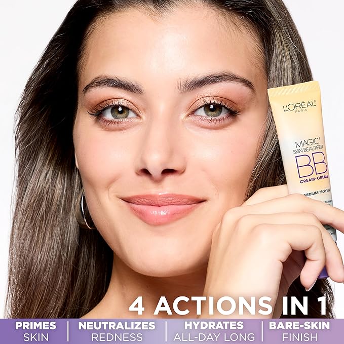 L'OrΓ©al Paris Makeup Magic Skin Beautifier BB Cream Tinted Moisturizer, Light, 1 fl oz, 2 Count