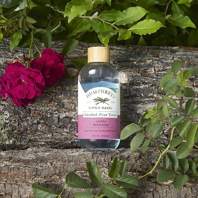 Humphreys Soothe Witch Hazel with Rose Alcohol-Free Toner, Clear, 8 Oz (Pack of 1)