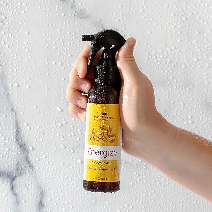 Plant Therapy Energize Shower Steamer Mist 4 oz Aromatherapy Spray for Energy, Made with Pure & Natural Essential Oils, Invigorating & Energizing Aroma, Great for Morning Showers, Made in USA