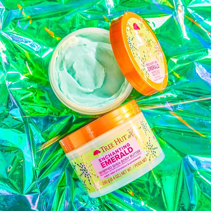 Tree Hut Enchanting Emerald Whipped Shea Body Butter | Long-lasting Hydration Leaves Skin Feeling Soft & Moisturized | Limited Edition Holiday | 8.4 fl oz. (Pack of 2)