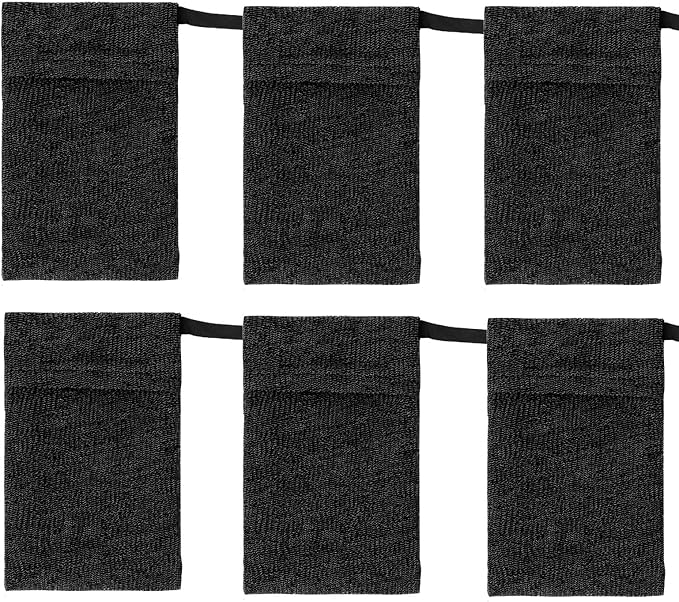6 Pack Large Soap Saver Bag, Body Exfoliator Bar Soap Scrubber Pouch for Shower and Bath, Rough Soap Pocket Soap Saver Pouch for Massage, Peeling (Black)