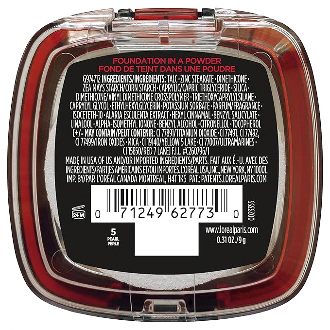 L'Oreal Paris Makeup Infallible Fresh Wear Foundation in a Powder, Up to 24H Wear, Waterproof, Pearl, 0.31 oz.