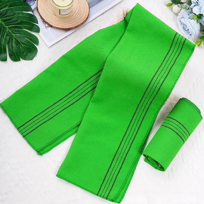 obmwang 2 Pieces Korean Exfoliating Washcloth Towel Long Bath Wash Cloths Exfoliating Shower Towel Skin Back Scrubber for Daily Shower Bathing Exfoliating
