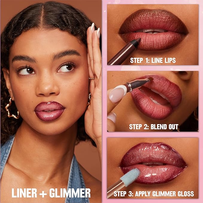 Revlon Super Lustrous Glimmer Gloss and ColorStay Multi-Liner Bundle, Indigo Ice and Catalyst, Pack of 2