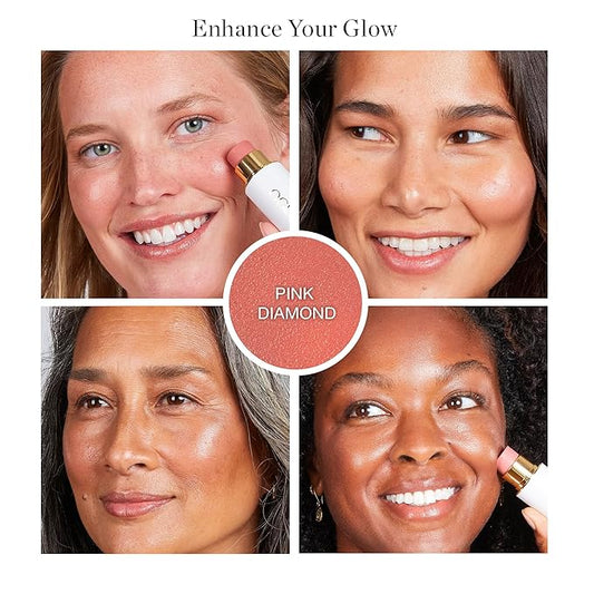 Ogee Sculpted Face Stick (PINK DIAMOND - MATTE NEUTRAL PINK) Certified Organic Blush Stick - Multi-Use Cream Blush & Highlighter Stick