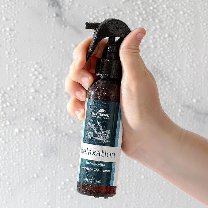 Plant Therapy Relax Shower Steamer Mist 4 oz Aromatherapy Spray for Spa, Made with Pure & Natural Essential Oils, Calming & Soothing, Deodorizer for Bathroom, Great for Evening Showers, Made in USA