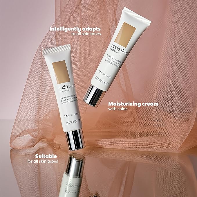 Nude Finish Hyaluronic Tinted Moisturising Cream by Γtre Belle Tinted Moisturizer/Intelligent Skin Tone Adjustment/Hyaluronic Moisturizing Care/Radiant Complexion