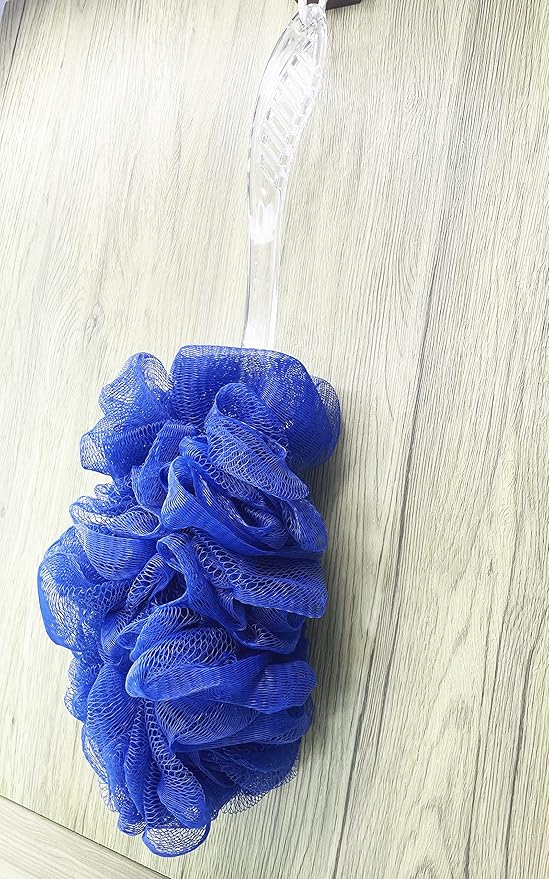 Loofah Back Scrubber for Shower,Long Handle Bath Body Brush Soft Nylon Mesh Loofah Sponge On a Stick,Exfoliating Scrub Cleaning Luffa for Elderly for Men Women(2-Pack,Blue)