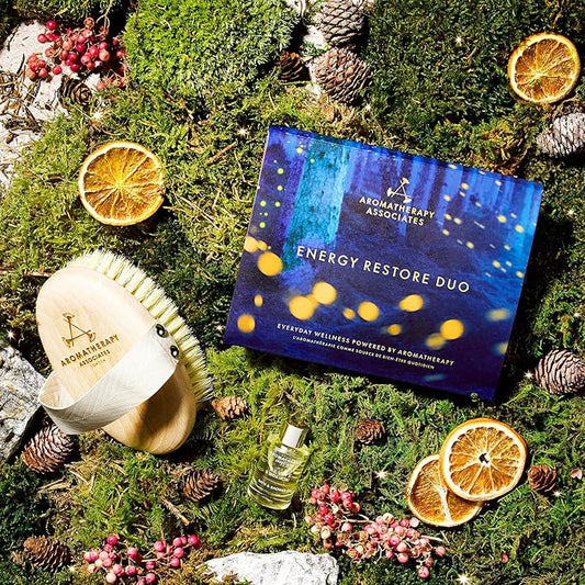 Aromatherapy Associates Energy Restore Duo, Revive Morning Bath & Shower Oil and Revive Body Brush. Made with Premium Essential Oils for Relaxation (2-Piece Set)