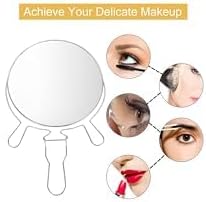 6inch Magnifying Mirror with Stand & Suction Cups, Two-Sided Portable Transparent Rotating Makeup Mirror Friendly Cosmetic Mirror for Handheld Table Wall-Mounted Use