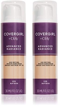 COVERGIRL Advanced Radiance Age-Defying Foundation Makeup, Buff Beige, 1 oz (Packaging May Vary) (Pack of 2)