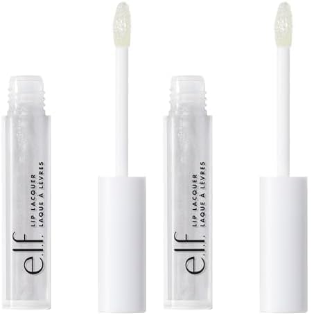 e.l.f., Lip Lacquer, Moisturizing, Shiny, Non-Sticky, Long Lasting, Provides Maximum Color, Glides On, Bubbles, 0.08 Fl Oz (Pack of 2)