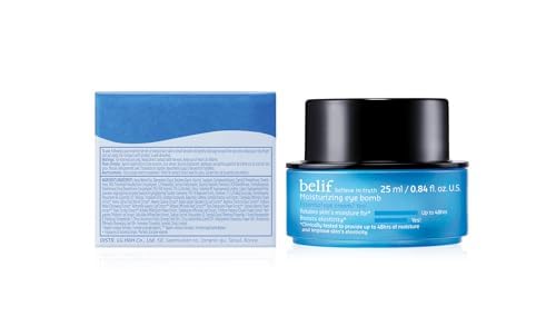 belif Peptide Eye Bomb, Anti-Aging Eye Cream for Wrinkles, Fine Lines, Crow’s Feet & Eye Bags, 48hr Hydration with Ceramide, Squalane, Caffeine, Dermatologist-Tested Korean Skincare, 0.84 fl.oz