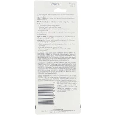 L’Oreal Paris Telescopic Original Mascara, 910 Blackest Black (Pack of 2)