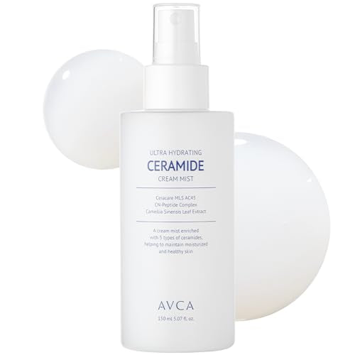 AVCA Ultra Hydrating Ceramide Cream Mist – Milky Face Mist with 5 Ceramides for Deep Moisture, Soothing & Dewy Glow, Lightweight Hydrating Facial Spray for All Skin Types (5.07 fl oz)