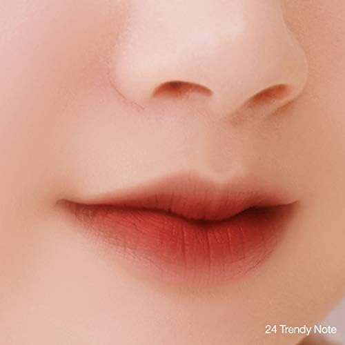 BBIA Last Velvet Lip Tint - Soft & Creamy Matte Finish Lip Stain, Blur Effect with Velvety Texture, Long-Lasting, High Pigment, Lightweight, Non-Drying, Korean Lip Makeup (24 TRENDY NOTE)