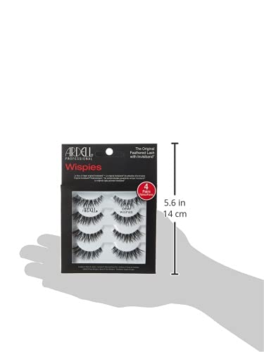 Ardell Demi Wispies False Eyelashes Black, Eye Make-Up Enhancement, Full Volume Strip Lashes - 4 pairs, 2 Pack