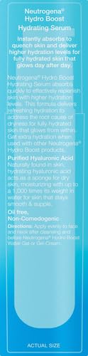 Neutrogena Hydro Boost Hydrating Hyaluronic Acid Serum, Oil-Free and Non-Comedogenic Face Serum Formula for Glowing Complexion, Oil-Free & Non-Comedogenic, 1 fl. oz