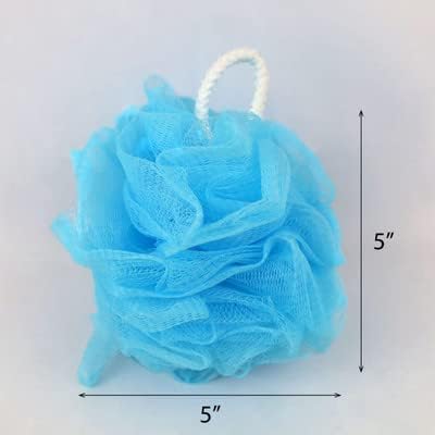 Baul Service and Supply -Loofah Bath & Shower Sponge- Back & Body Soft Mesh Exfoliating Scrubber Used for All Skin Types [Unisex Adults/Unisex Kids] (Blue)