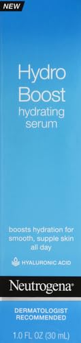 Neutrogena Hydro Boost Hydrating Hyaluronic Acid Serum, Oil-Free and Non-Comedogenic Face Serum Formula for Glowing Complexion, Oil-Free & Non-Comedogenic, 1 fl. oz