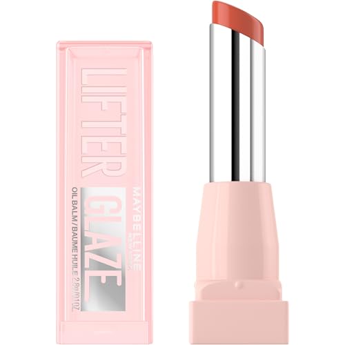 Maybelline Lifter Glaze Oil Balm with Hyaluronic Acid and Hydrating Oil Blend, Lip Balm with 24HRs of Smooth, Moisturizing Shine, Caramel Glow (Sheer Light Brown Nude)