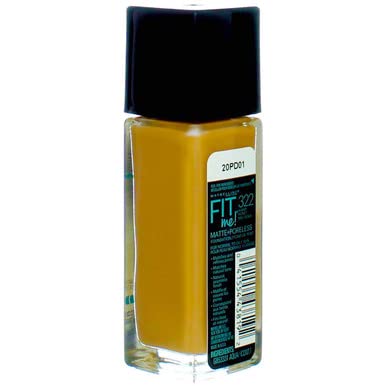 Maybelline New York Fit Me! Matte + Poreless Foundation, Warm Honey [322] 1 oz (Pack of 4)