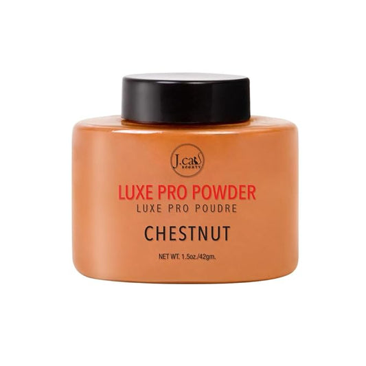 J.Cat Beauty Luxe Pro Makeup Setting Powder, Matte Finish, Helps Absorb Oil and Minimizes Pores, Suitable for Baking, Shade Chestnut, 1.5 Oz