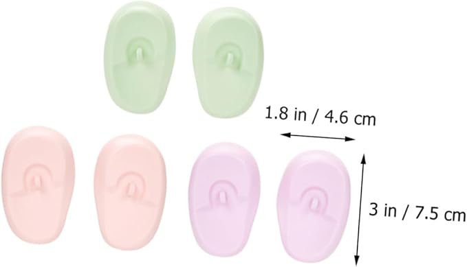 3 Pairs perm Dyeing Ear Protection Water Proof Ear caps Ear Covers for Hair Dryer Silicone Ear Covers for Hair Dryer Heat Hair Dyeing Ear Covers tab Ear Muffs Accessories