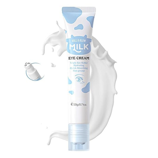 ARAKY Milk Under Eye Cream Roll-On, Triple Roll & Glow the Skin Around The Eyes, Eye Serum For Dullness, Dryness, Fine Lines, Repair Wrinkles Under The Eyes, Intense Hydrating Eye Treatment Serum Oil